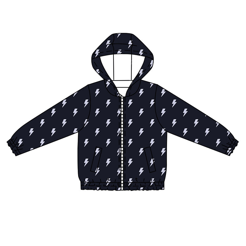 preorder BT1089 flash balck long sleeve zipper hoodie boys coat