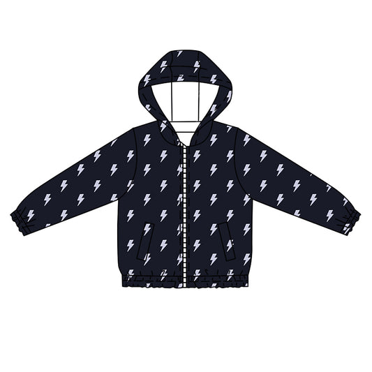 preorder BT1089 flash balck long sleeve zipper hoodie boys coat
