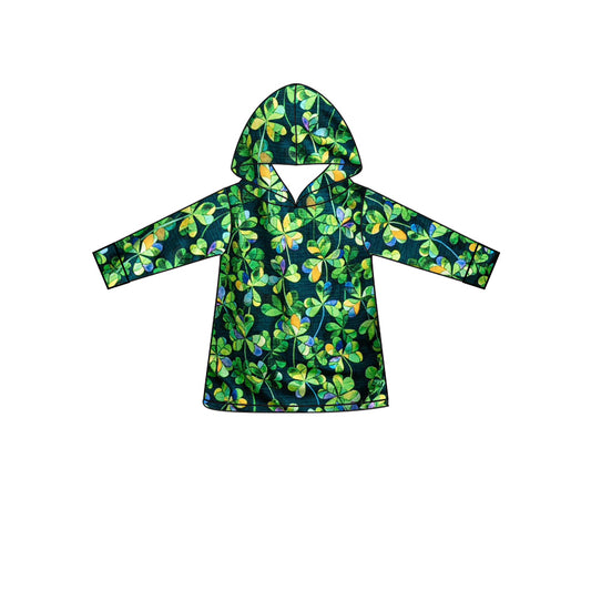 preorder BT1100 St Patrick green clover long sleeve hoodie boys pullover