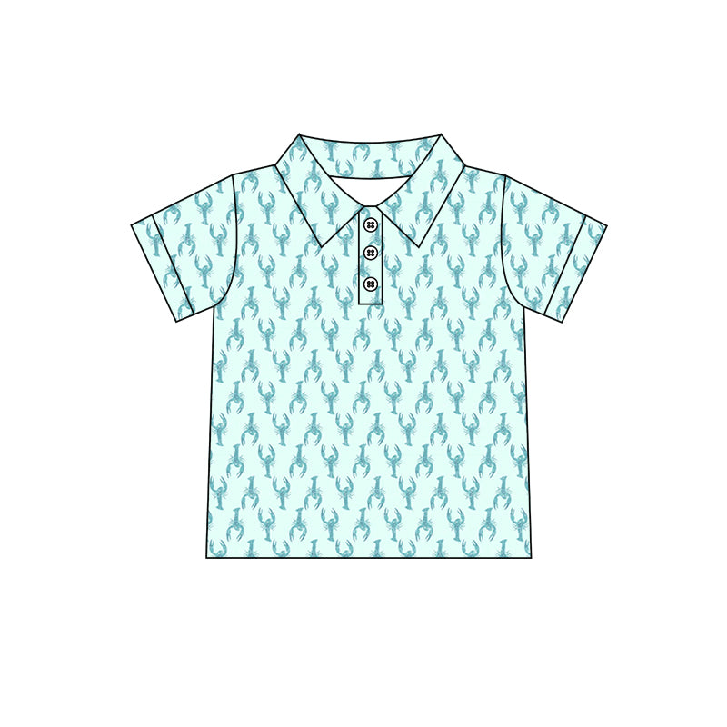 preorder BT1114 Blue Crayfish Short Sleeve Boys Top