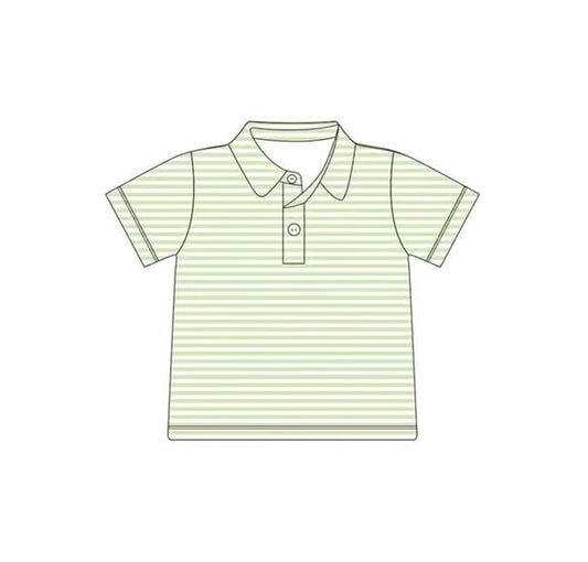 preorder BT1198 yellow green striped short sleeve boys top