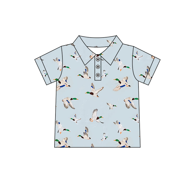 preorder BT110 hunting mallard duck blue short sleeve boys top