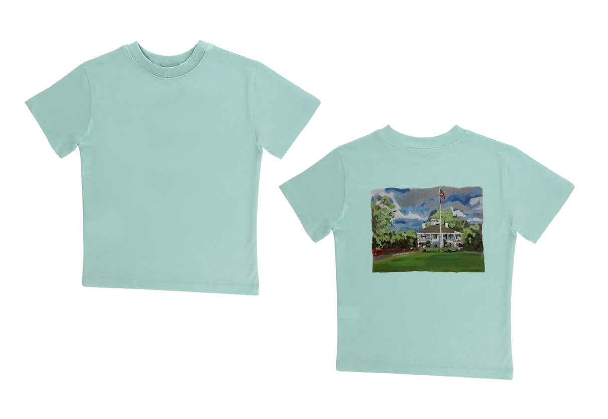 preorder BT1240 white house green short sleeve boys top