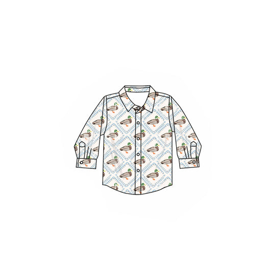 preorder BT1253 hunting mallard duck long sleeve boys top