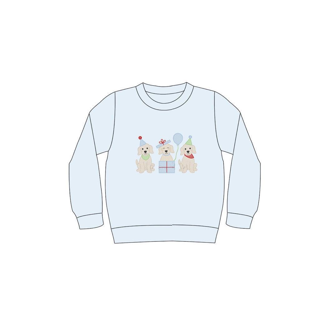 preorder BT1280 happy birthday gift blue long sleeve boys top