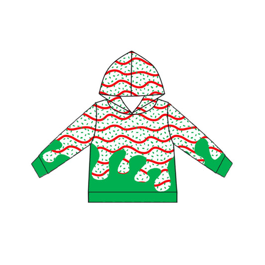 preorder BT1315 Christmas green dot red striped long sleeve hoodie boys top