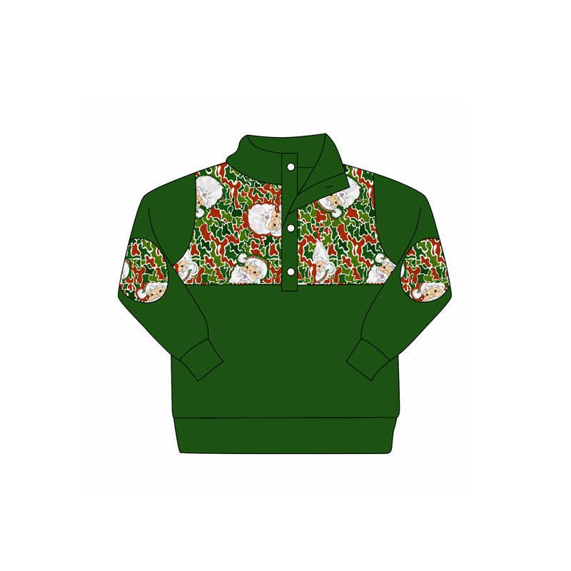 preorder BT1346 hunting mallard duck green zipper long sleeve boys top