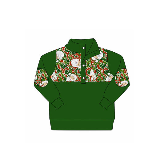 preorder BT1346 hunting mallard duck green zipper long sleeve boys top
