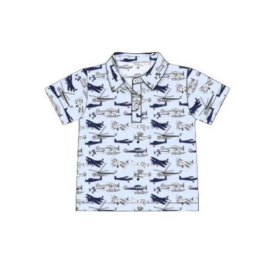 preorder BT1363 cute plane short sleeve boys top