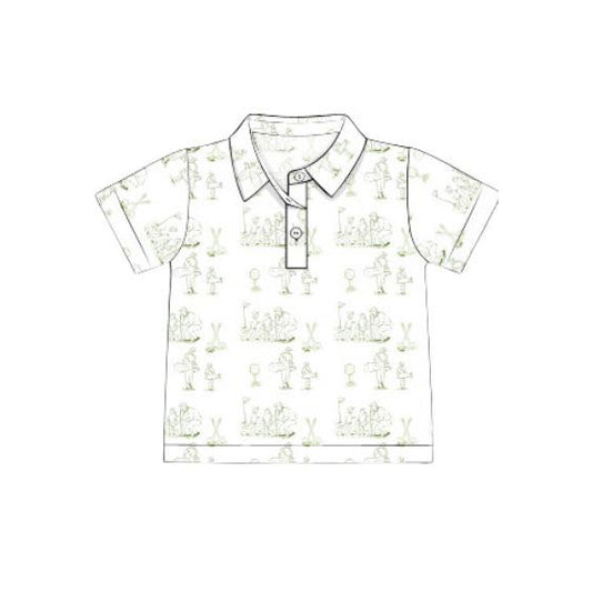 preorder BT1367 daddy and me golf short sleeve boys top