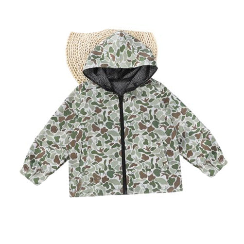 preorder BT1368 hunting deer dog mallard duck camo zipper hoodei long sleeve boys coat