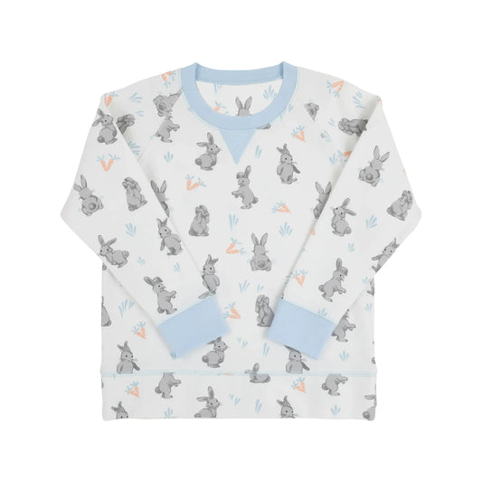 preorder BT1370 Easter bunny rabbit carrot blue long sleeve boys top