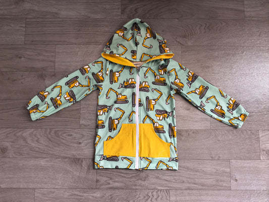 preorder Samples BT1378 Tractor Zipper Pocket Hoodie Long Sleeve Boys Coat
