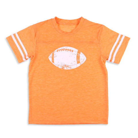preorder BT1379 football orange short sleeve boys top
