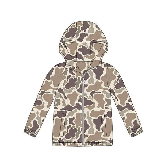 preorder BT1413 hunting camo hoodie zipper long sleeve boys coat