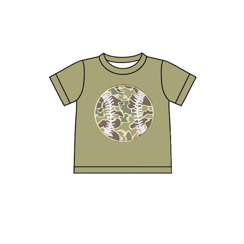 preorder BT1427 hunting baseball camo short sleeve boys top