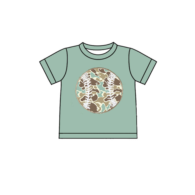 preorder BT1431 hunting baseball camo short sleeve boys top