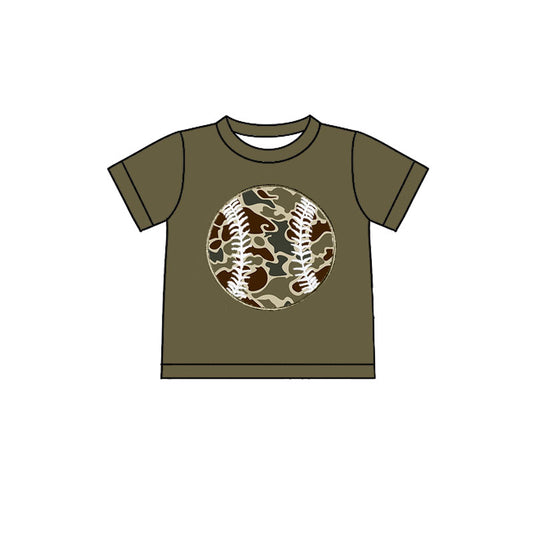 preorder BT1434 hunting baseball camo short sleeve boys top