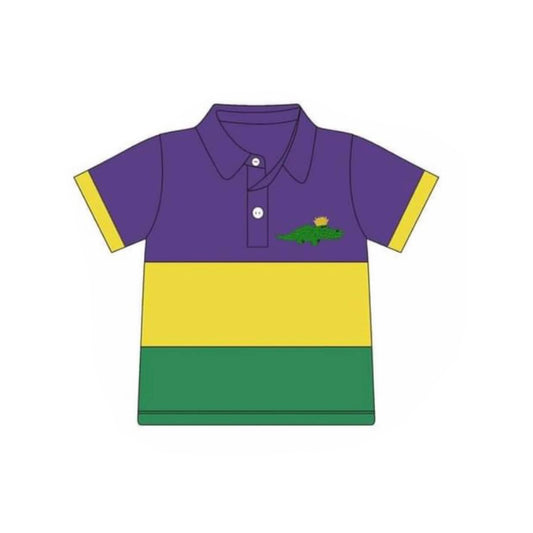preorder BT1435 Mardi Gras short sleeve boys top