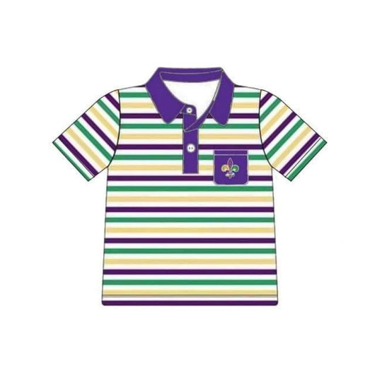 preorder BT1436 Mardi Gras short sleeve boys top