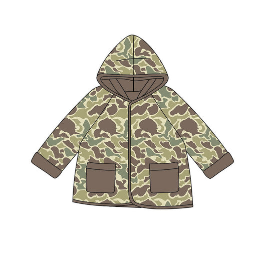 preorder BT1440 hunting camo pockets hoodie long sleeve boys coat