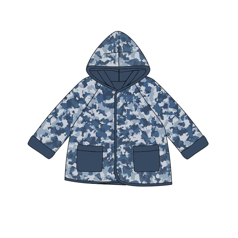preorder BT1444 hunting camo pockets hoodie long sleeve boys coat
