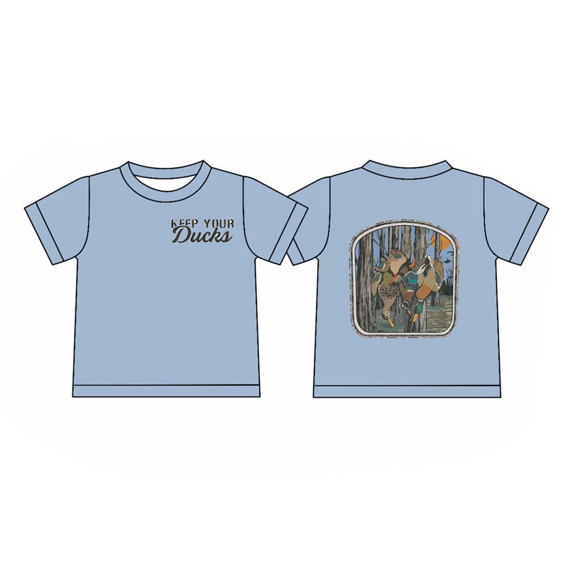 preorder BT1449 hunting keep your ducks short sleeve boys top