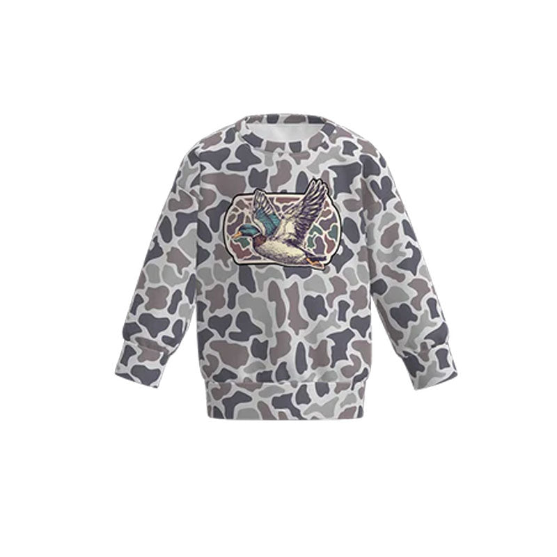 preorder BT1473 hunting camo mallard duck long sleeve boys top