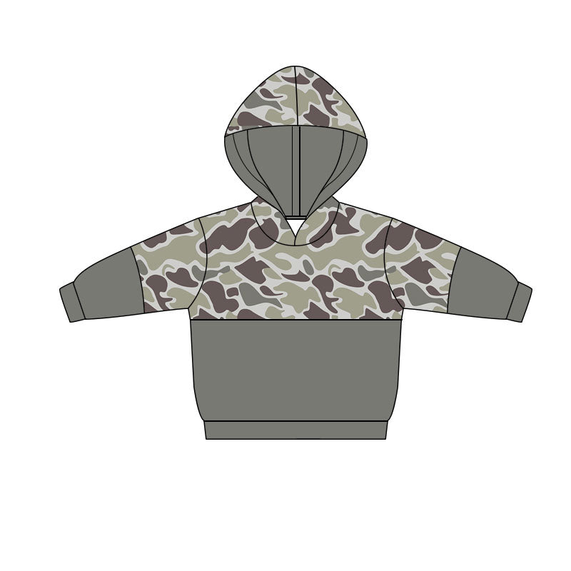 preorder BT1513 Hunting Camo Hoodie Long Sleeve Boys Top