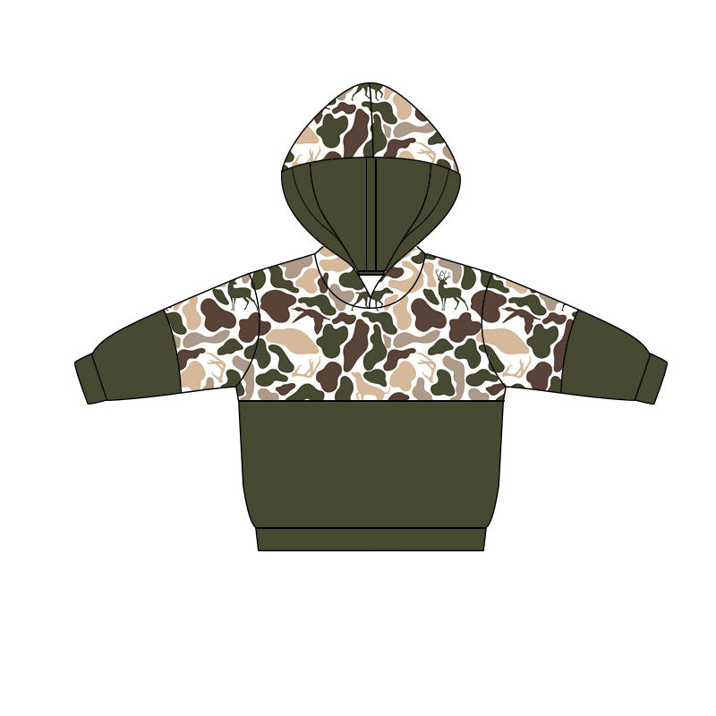 preorder BT1518 Hunting Camo Hoodie Long Sleeve Boys Top