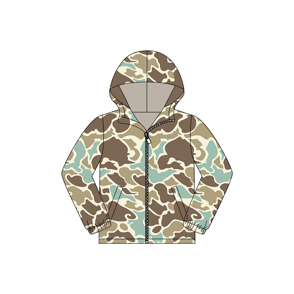 preorder BT1526 Hunting Camo Zipper Long Sleeve Hoodie Boys Coat