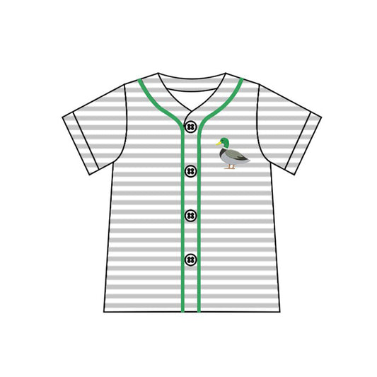 preorder BT1556 Hunting Mallard Duck Striped Short Sleeve Boys Top