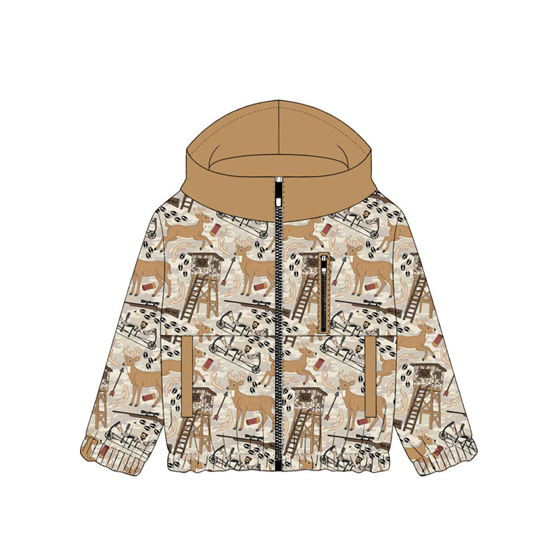 preorder BT1567 Hunting Deer Zipper Long Sleeve Hoodie Boys Coat