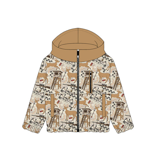 preorder BT1567 Hunting Deer Zipper Long Sleeve Hoodie Boys Coat