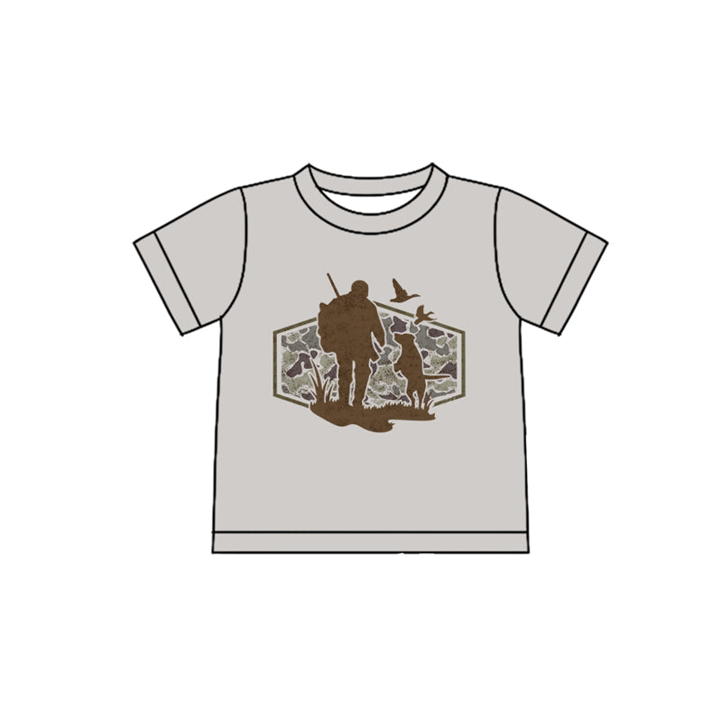preorder BT1627 Hunting Daddy Mallard Duck Dog Short Sleeve Boys Top