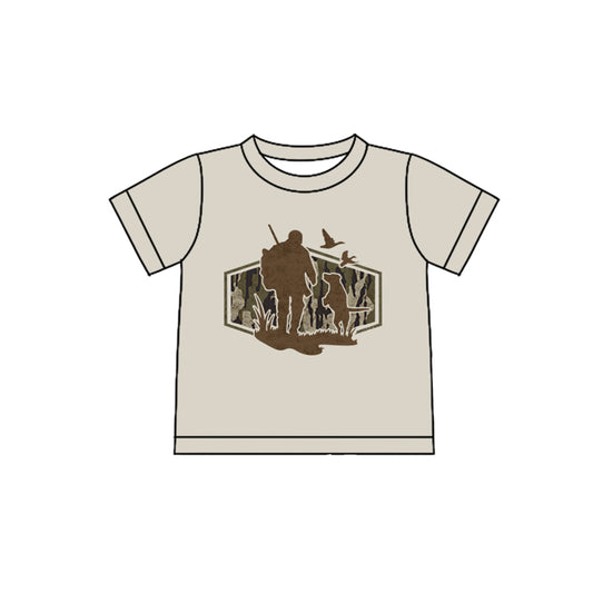 preorder BT1628 Hunting Daddy Mallard Duck Dog Short Sleeve Boys Top