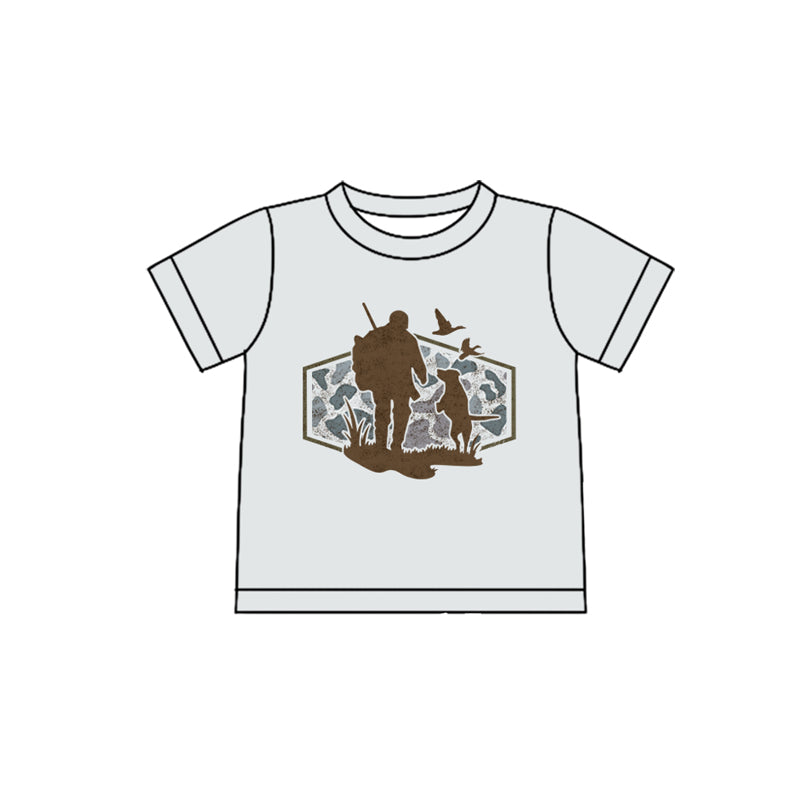 preorder BT1629 Hunting Daddy Mallard Duck Dog Short Sleeve Boys Top