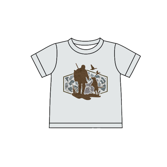 preorder BT1629 Hunting Daddy Mallard Duck Dog Short Sleeve Boys Top
