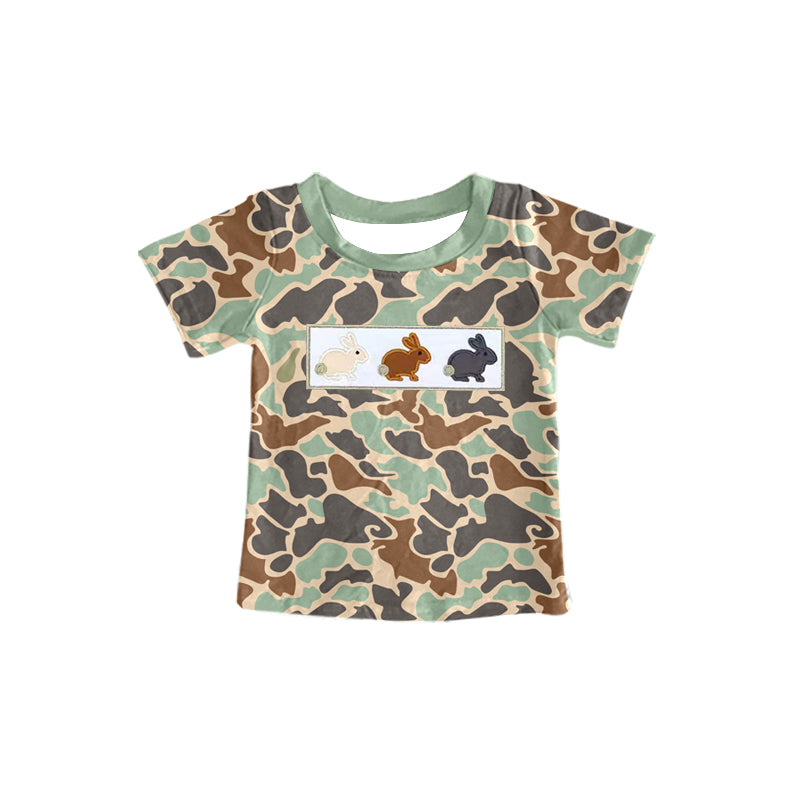 preorder BT1664 Hunting Camo Rabbit Short Sleeve Boys Top