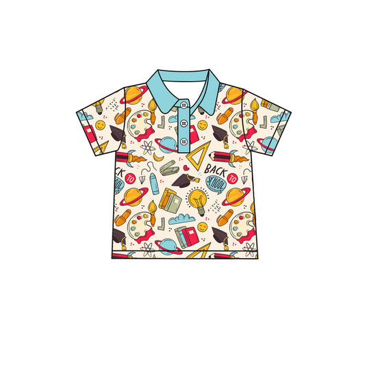 preorder BT1674 Back To School Short Sleeve Boys Top