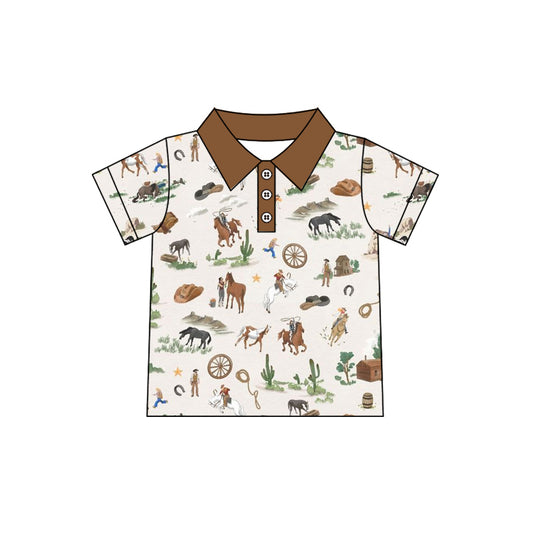 preorder BT1684 Western Rodeo Short Sleeve Boys Top