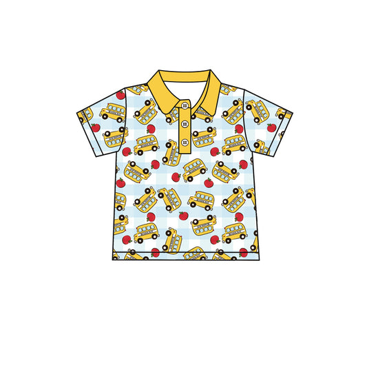 preorder BT1687 Back To School Yellow Short Sleeve Boys Top