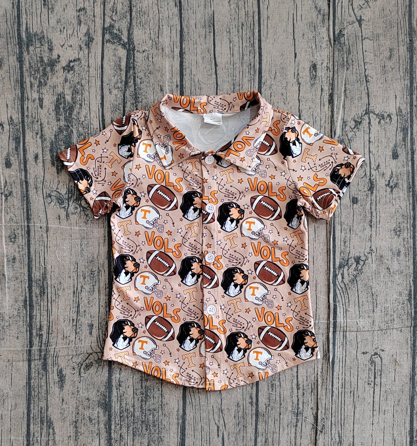 preorder Samples BT1717 Football Item Vols Short Sleeve Boys Top