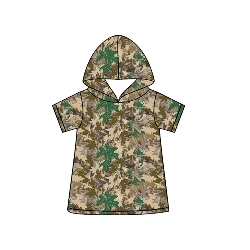 preorder BT1737 Hunting Camo Hoodie Short Sleeve Boys Top