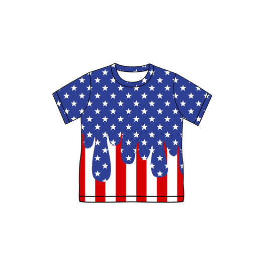 preorder BT1741 July 4th Star Short Sleeve Boys Top