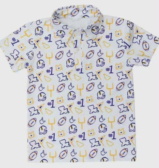 preorder BT1764 Team Purple Yellow Short Sleeve Adult Women Top