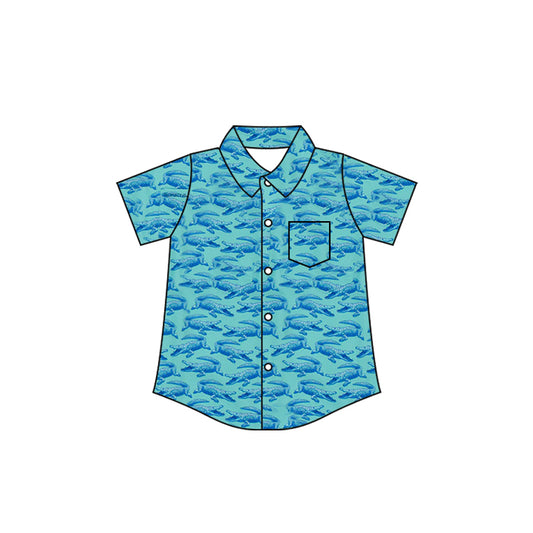 preorder BT1780 Crocodile Blue Short Sleeve Boys Top