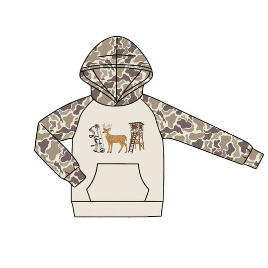 preorder BT1804 Hunting Camo Deer Hoodie Pocket Long Sleeve Boys Pullover