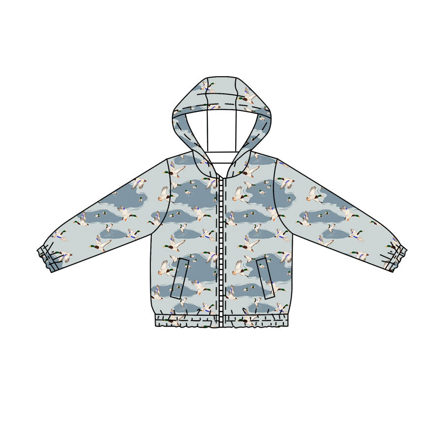 preorder BT1814 Hunting Camo Mallard Duck Zipper Hoodie Long Sleeve Boys Coat