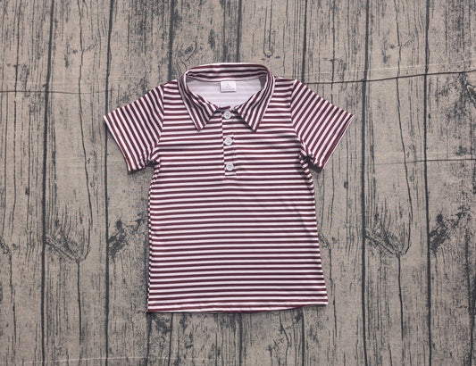 preorder Samples BT1833 Maroon Striped Short Sleeve Boys Top